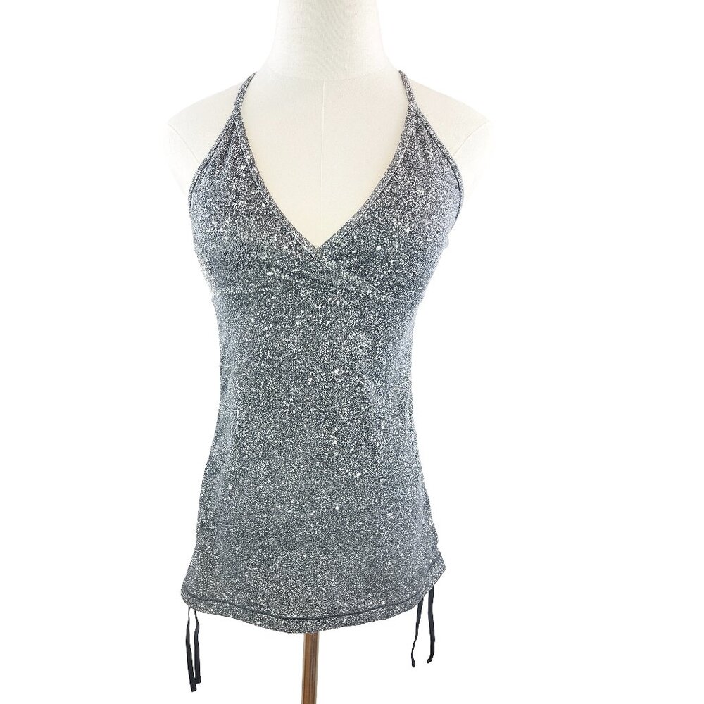 Lululemon Full Freedom Tank Luminesce Splatter White Black sz 8